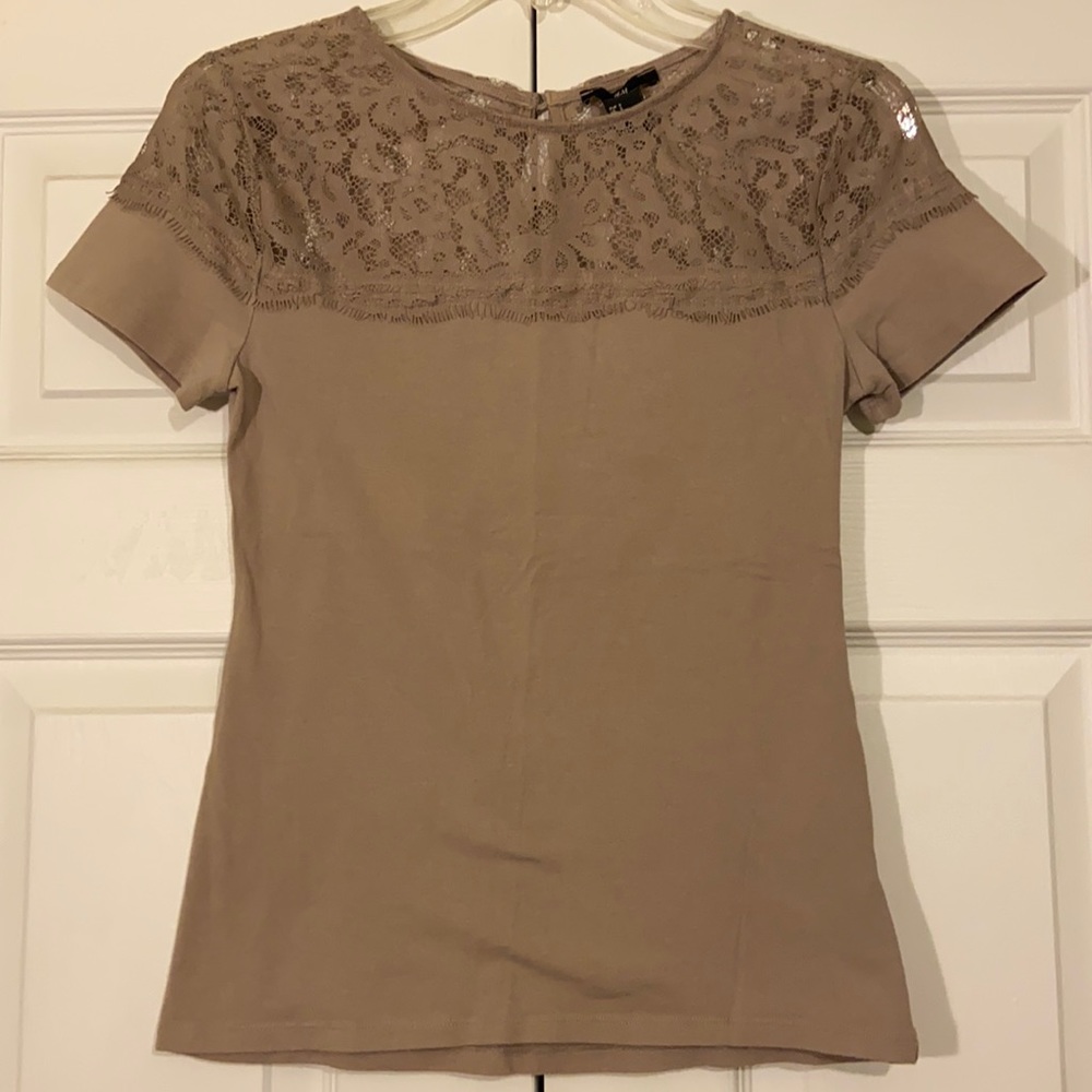 Taupe Short Sleeve Top